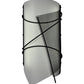 Meyda Lighting Kiltered 8" LED Black Wall Sconce With White and Black Mesh Shade