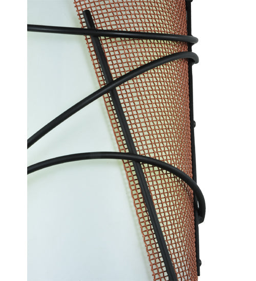 Meyda Lighting Kiltered 8" LED Solar Black Wall Sconce With Arctic Idalight Shade