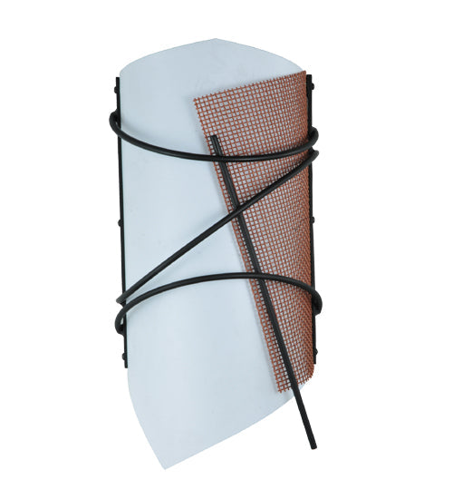 Meyda Lighting Kiltered 8" LED Solar Black Wall Sconce With Arctic Idalight Shade