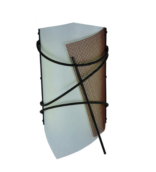 Meyda Lighting Kiltered 8" LED Solar Black Wall Sconce With Arctic Idalight Shade
