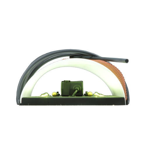 Meyda Lighting Kiltered 8" LED Solar Black Wall Sconce With Arctic Idalight Shade