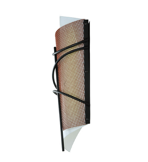Meyda Lighting Kiltered 8" LED Solar Black Wall Sconce With Arctic Idalight Shade