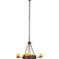 Meyda Lighting Kingston 25" 4-Light Matte Copper Vein Chandelier With Amber Faux Candlelight