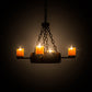 Meyda Lighting Kingston 25" 4-Light Matte Copper Vein Chandelier With Amber Faux Candlelight