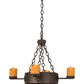 Meyda Lighting Kingston 25" 4-Light Matte Copper Vein Chandelier With Amber Faux Candlelight
