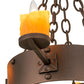 Meyda Lighting Kingston 25" 4-Light Matte Copper Vein Chandelier With Amber Faux Candlelight