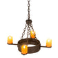 Meyda Lighting Kingston 25" 4-Light Matte Copper Vein Chandelier With Amber Faux Candlelight