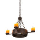 Meyda Lighting Kingston 25" 4-Light Matte Copper Vein Chandelier With Amber Faux Candlelight
