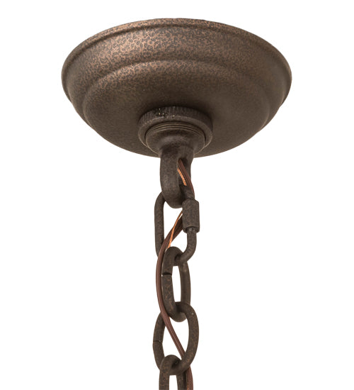 Meyda Lighting Kingston 25" 4-Light Matte Copper Vein Chandelier With Amber Faux Candlelight