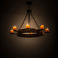 Meyda Lighting Kingston 38" 8-Light Matte Copper Vein Chandelier With Amber Faux Candlelight
