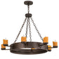 Meyda Lighting Kingston 38" 8-Light Matte Copper Vein Chandelier With Amber Faux Candlelight