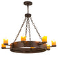 Meyda Lighting Kingston 38" 8-Light Matte Copper Vein Chandelier With Amber Faux Candlelight