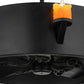 Meyda Lighting Kingston 40" 8-Light Black Chandelier With Amber Faux Candlelight and Fan