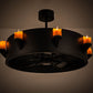 Meyda Lighting Kingston 40" 8-Light Black Chandelier With Amber Faux Candlelight and Fan