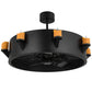 Meyda Lighting Kingston 40" 8-Light Black Chandelier With Amber Faux Candlelight and Fan