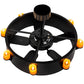 Meyda Lighting Kingston 40" 8-Light Black Chandelier With Amber Faux Candlelight and Fan
