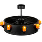 Meyda Lighting Kingston 40" 8-Light Black Chandelier With Amber Faux Candlelight and Fan