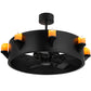 Meyda Lighting Kingston 40" 8-Light Black Chandelier With Amber Faux Candlelight and Fan