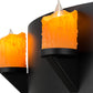 Meyda Lighting Kingston 40" 8-Light Black Chandelier With Amber Faux Candlelight and Fan