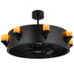 Meyda Lighting Kingston 40" 8-Light Black Chandelier With Amber Faux Candlelight and Fan