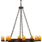Meyda Lighting Kingston 48" 8-Light Cafe Noir Chandelier With Amber Faux Candlelight