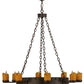 Meyda Lighting Kingston 48" 8-Light Cafe Noir Chandelier With Amber Faux Candlelight