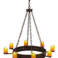 Meyda Lighting Kingston 48" 8-Light Cafe Noir Chandelier With Amber Faux Candlelight