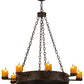 Meyda Lighting Kingston 48" 8-Light Cafe Noir Chandelier With Amber Faux Candlelight