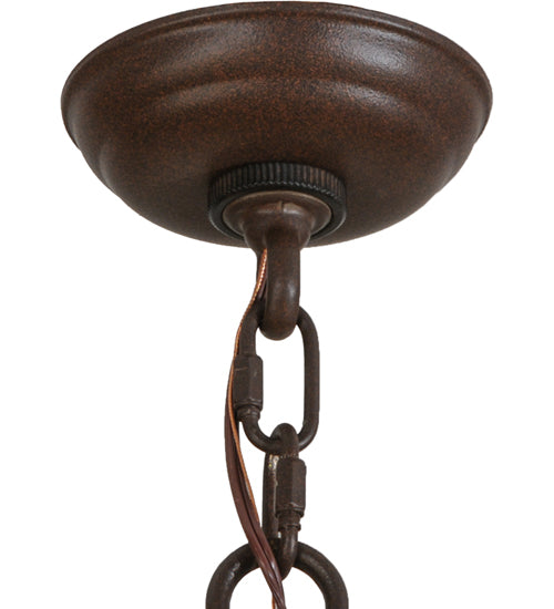 Meyda Lighting Kingston 48" 8-Light Cafe Noir Chandelier With Amber Faux Candlelight