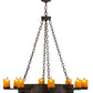 Meyda Lighting Kingston 48" 8-Light Cafe Noir Chandelier With Amber Faux Candlelight