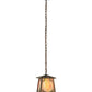 Meyda Lighting Kirkpatrick 10" Antique Copper Mini Pendant Light With Iridescent Shade Glass