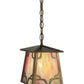 Meyda Lighting Kirkpatrick 10" Antique Copper Mini Pendant Light With Iridescent Shade Glass