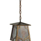 Meyda Lighting Kirkpatrick 10" Antique Copper Mini Pendant Light With Iridescent Shade Glass