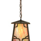 Meyda Lighting Kirkpatrick 10" Antique Copper Mini Pendant Light With Iridescent Shade Glass