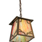 Meyda Lighting Kirkpatrick 10" Antique Copper Mini Pendant Light With Iridescent Shade Glass