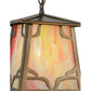 Meyda Lighting Kirkpatrick 10" Antique Copper Mini Pendant Light With Iridescent Shade Glass