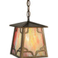 Meyda Lighting Kirkpatrick 10" Antique Copper Mini Pendant Light With Iridescent Shade Glass