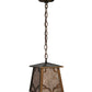 Meyda Lighting Kirkpatrick 10" Antique Copper Mini Pendant Light With Silver Mica Shade Glass
