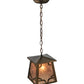 Meyda Lighting Kirkpatrick 10" Antique Copper Mini Pendant Light With Silver Mica Shade Glass