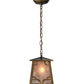 Meyda Lighting Kirkpatrick 10" Antique Copper Mini Pendant Light With Silver Mica Shade Glass