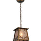 Meyda Lighting Kirkpatrick 10" Antique Copper Mini Pendant Light With Silver Mica Shade Glass