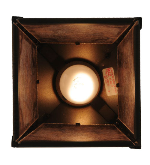Meyda Lighting Kirkpatrick 10" Antique Copper Mini Pendant Light With Silver Mica Shade Glass