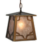 Meyda Lighting Kirkpatrick 10" Antique Copper Mini Pendant Light With Silver Mica Shade Glass