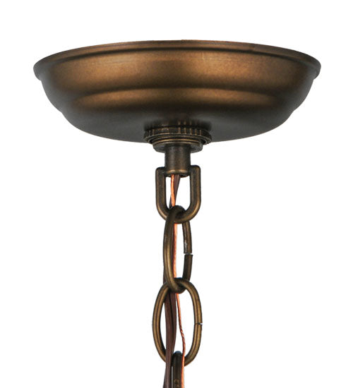 Meyda Lighting Kirkpatrick 10" Antique Copper Mini Pendant Light With Silver Mica Shade Glass