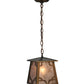 Meyda Lighting Kirkpatrick 10" Antique Copper Mini Pendant Light With Silver Mica Shade Glass