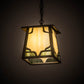Meyda Lighting Kirkpatrick 10" Antique Copper Pendant Light With Green & Beige Shade Glass