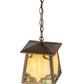 Meyda Lighting Kirkpatrick 10" Antique Copper Pendant Light With Green & Beige Shade Glass