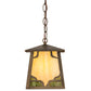 Meyda Lighting Kirkpatrick 10" Antique Copper Pendant Light With Green & Beige Shade Glass
