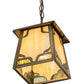 Meyda Lighting Kirkpatrick 10" Antique Copper Pendant Light With Green & Beige Shade Glass