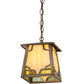 Meyda Lighting Kirkpatrick 10" Antique Copper Pendant Light With Green & Beige Shade Glass